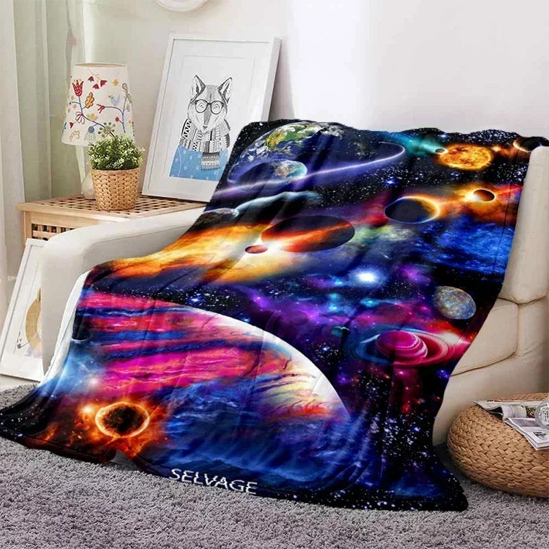 Space Room Galaxy Stars Одеяло, покрывало, Ультралегкий мягкий плюшевый фланелевый плед для дивана-кровати, Офисный диван, лучший подарок