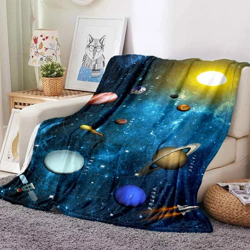 Space Room Galaxy Stars Одеяло, покрывало, Ультралегкий мягкий плюшевый фланелевый плед для дивана-кровати, Офисный диван, лучший подарок