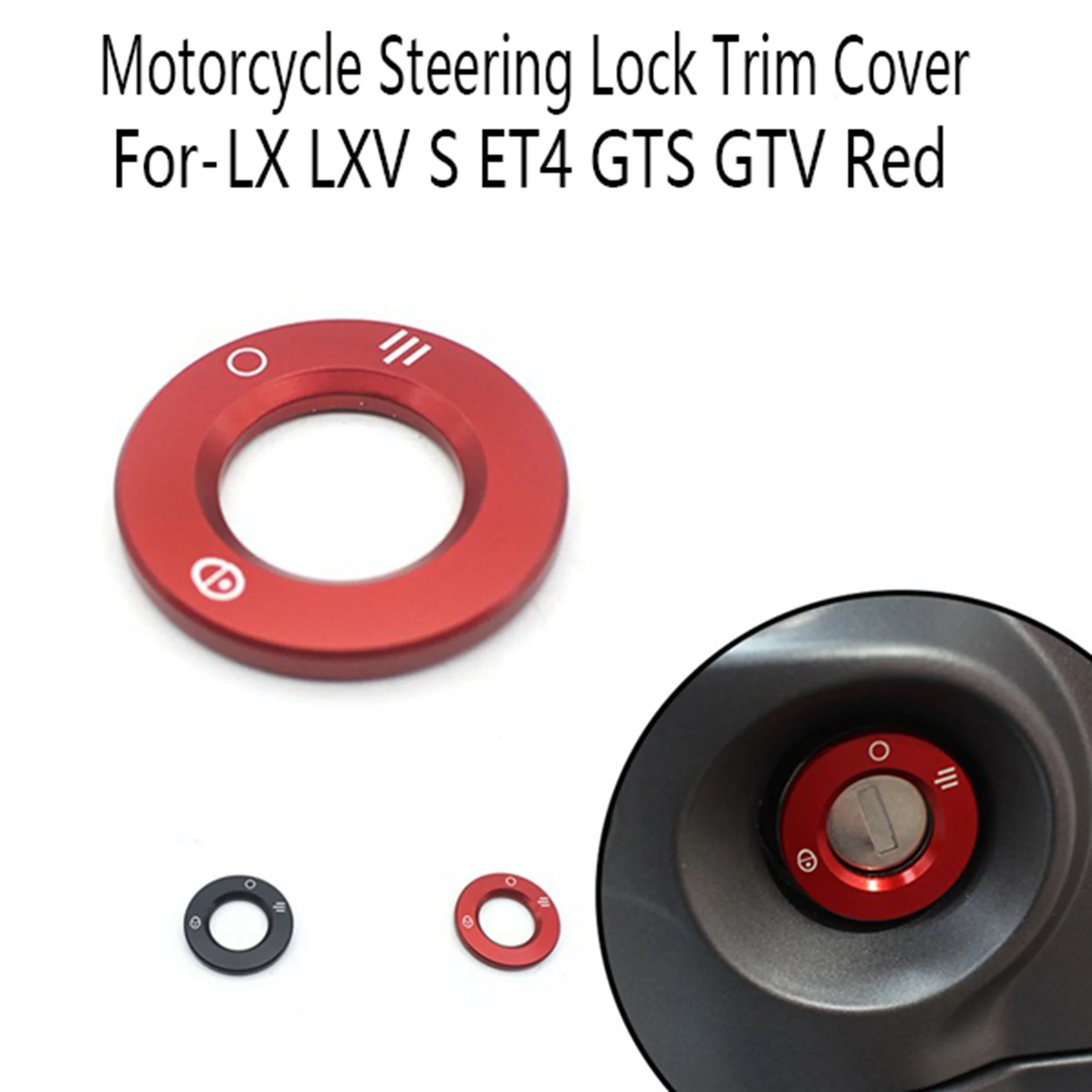 Накладка замка рулевого управления мотоцикла для-Vespa LX LXV S ET4 GTS GTV Красный