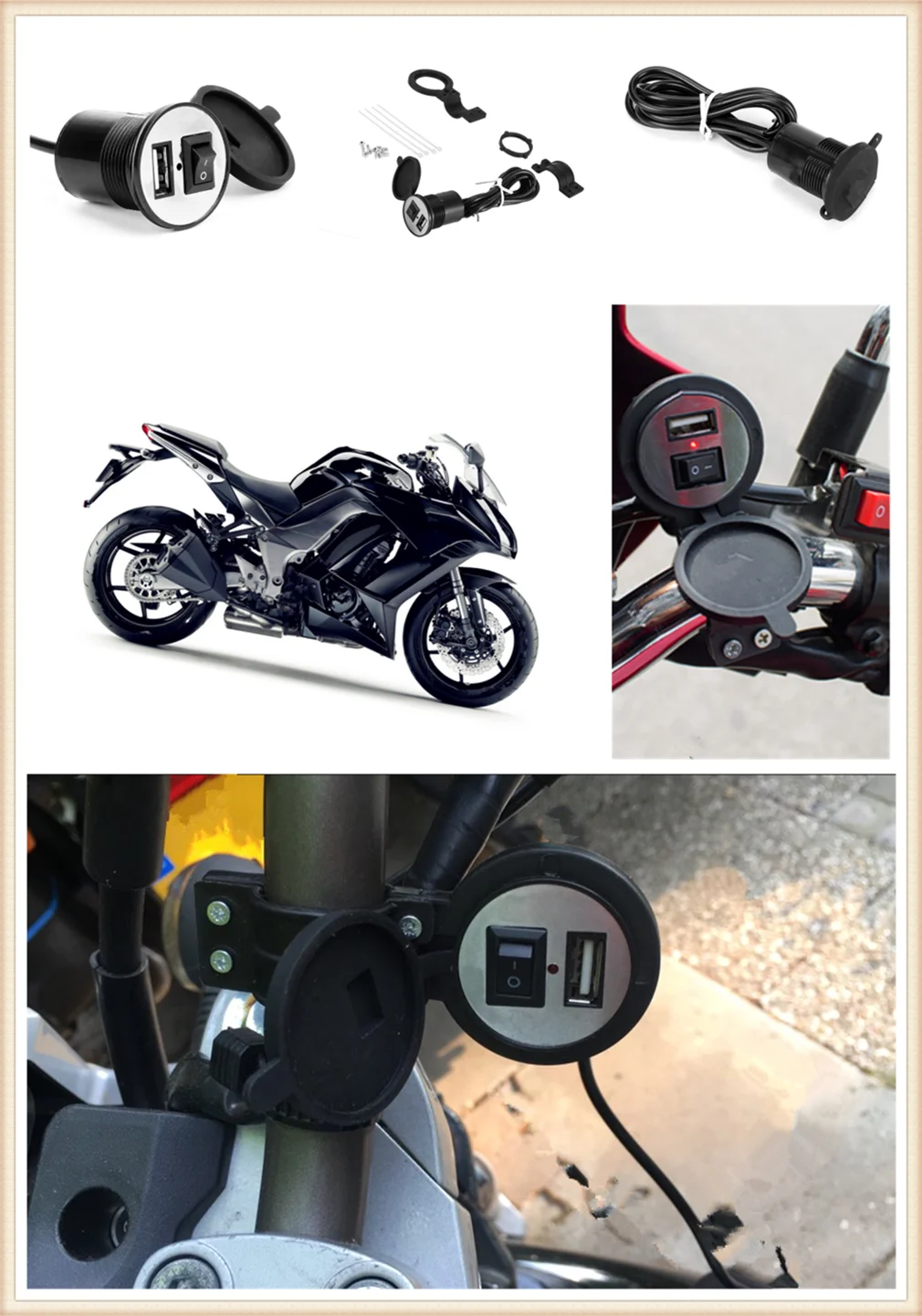 Мотоцикл модифицированный USB зарядное устройство для мобильного телефона с переключателем водонепроницаемый для Aprilia RSV4 RSV4 FACTORY SHIVER GT TUONO R TUONO