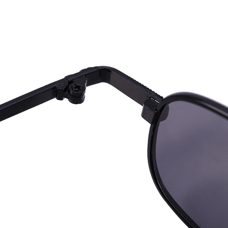 2X Ретро-панк-очки, Прозрачные квадратные солнцезащитные очки, Женские Ретро-солнцезащитные очки, Мужские Металлические оправы-Черный и Черно-серый