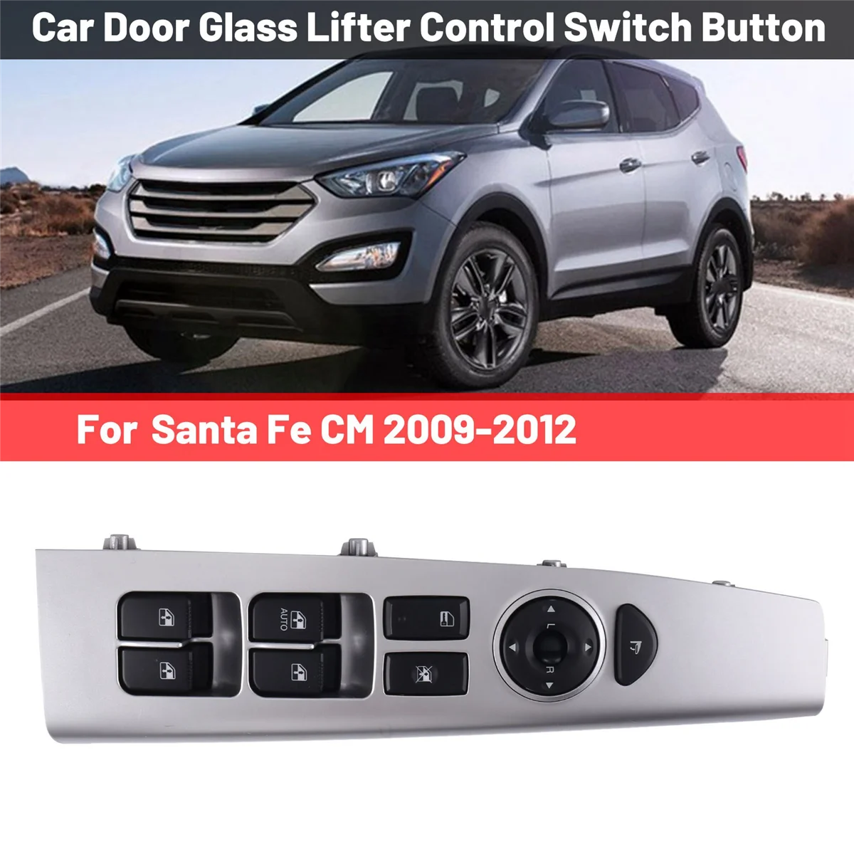 Кнопка включения стеклоподъемника двери автомобиля Главный переключатель бокового стекла LH для Hyundai Santa Fe CM 2009-2012 935702B100S4