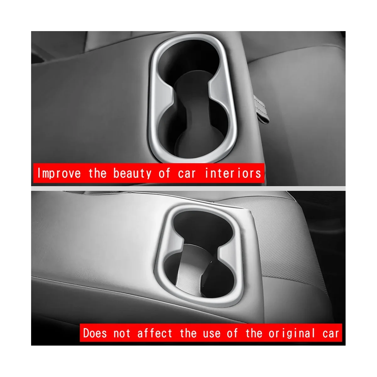 Автомобильный ярко-черный стиль, задняя рамка для стакана воды, накладка, подлокотник, подстаканник, крышка для Toyota Prius 60 серии 2022-2023