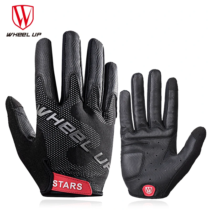 Велосипедные перчатки WHEEL UP для велоспорта с сенсорным экраном на весь палец, мужские и женские дышащие амортизирующие спортивные перчатки, скольжения