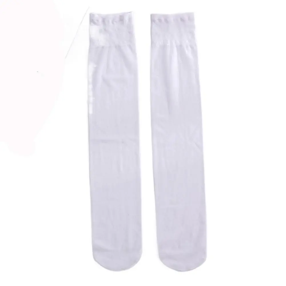 Корейские однотонные летние Тонкие прозрачные шелковые носки для женщин, носки в стиле 