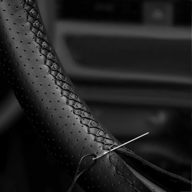 Для Ford Mondeo Fusion 2013-2019 EDGE 2015 2016 2017 2018, Крышка Рулевого колеса автомобиля, Внутренняя Фурнитура из черной перфорированной кожи