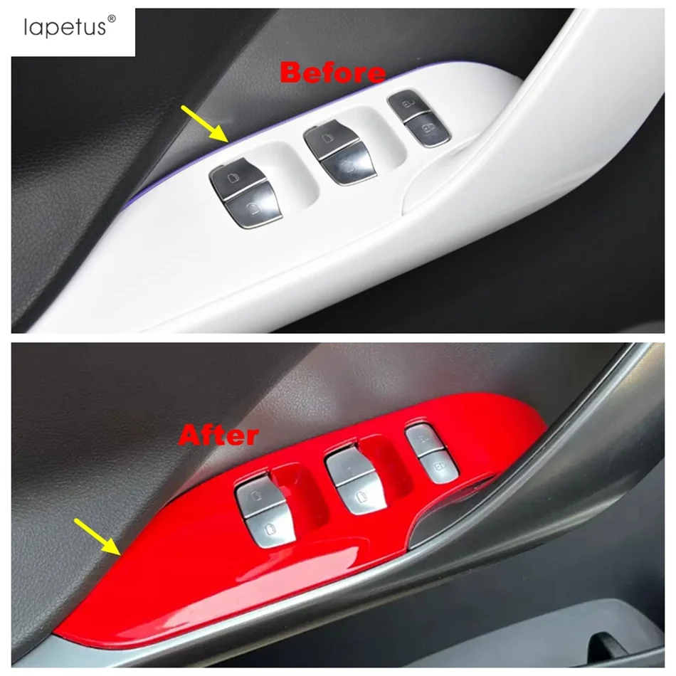 Внутренний стеклянный выключатель/вентиляционное отверстие на выходе переменного тока/Накладка крышки переключателя фар Подходит для Smart 1 One 2023 2024 Red Аксессуары для интерьера автомобилей