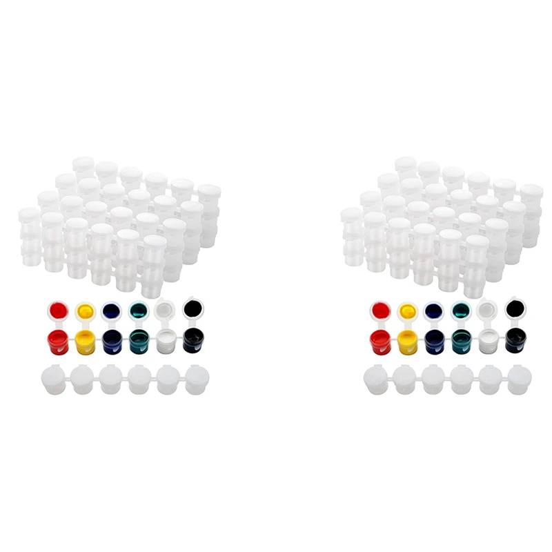 60 Полосок Пустые полоски для краски Стаканчики для краски Горшки Контейнеры для хранения расходных материалов для рисования и рукоделия (5 мл/60 шт)