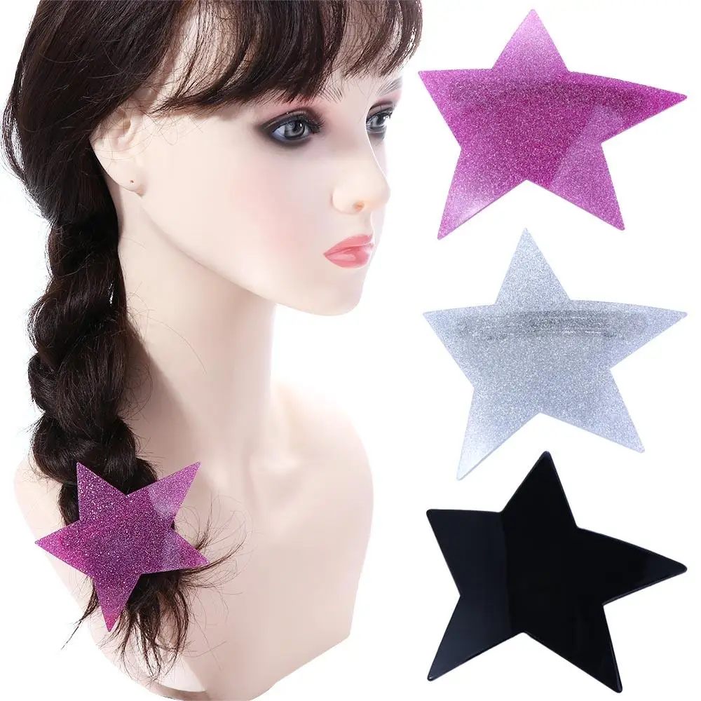 Геометрическая Заколка Для Волос Сбоку С Блестками Y2K Star Hair Clip В Корейском Стиле, Нерегулярные Женские Аксессуары Для Волос