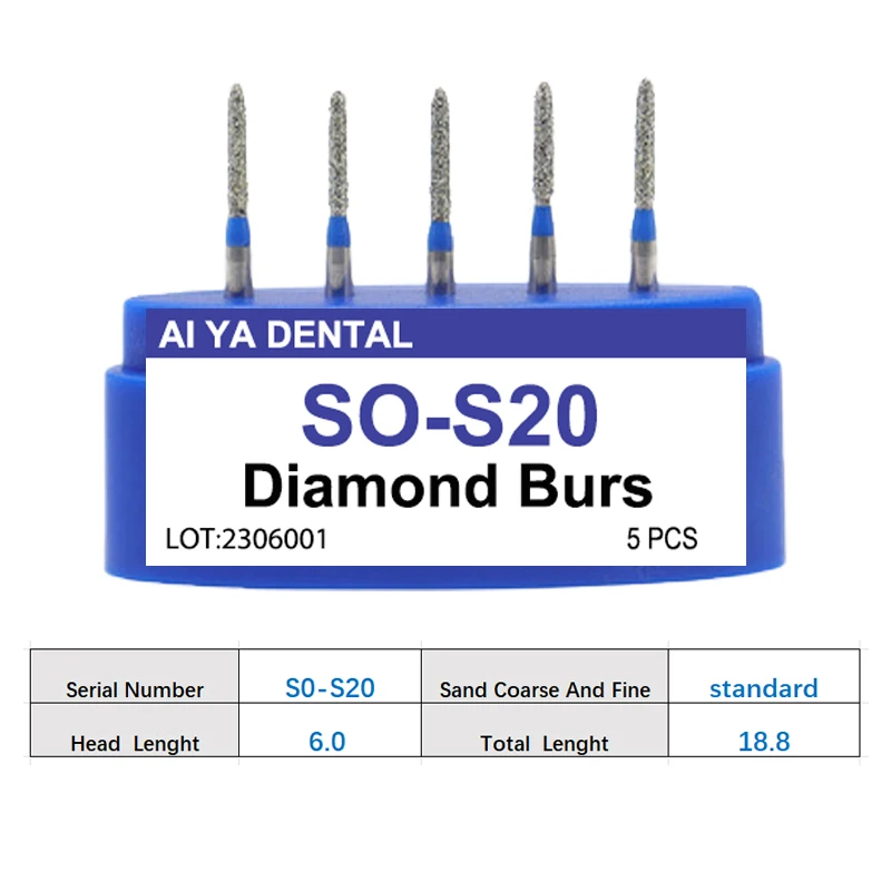 10шт Стоматологических алмазных боров-сверл Dental Strawberries Серии SO для высокоскоростных стоматологических инструментов для полировки наконечников
