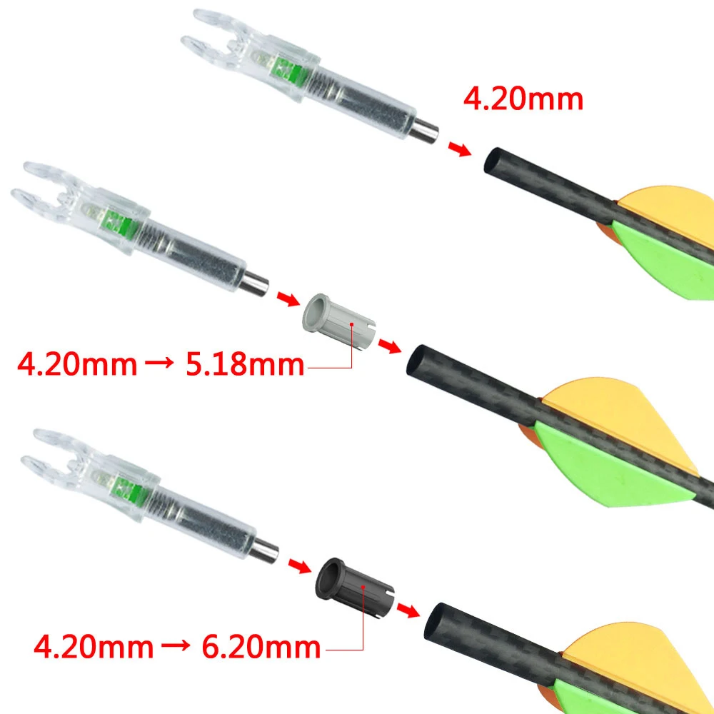 Автоматически светодиодная тетива подходит для стрел серий G, X и S внутренним диаметром 4,2 мм / 165 мм с переходным кольцом красного цвета