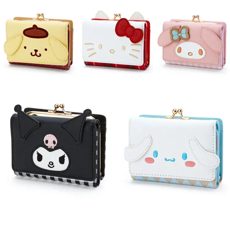 Sanrio Кошелек для монет Hello Kitty Cinnamoroll My Melody Kuromi Кошелек Cinnamoroll, сумки-брелки, держатель для карт, клатч, подарок для девочек